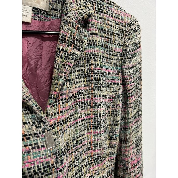 Doncaster Women's Blazer Jacket Size M Multicolor Silk Rayon Blend - Picture 4 of 8